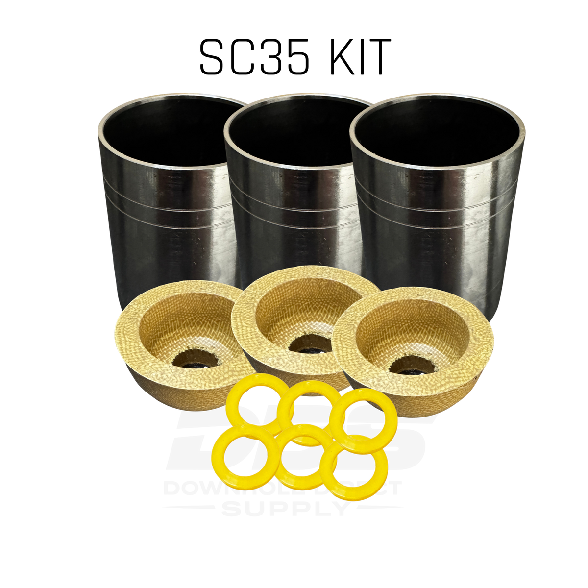 Aftermarket SC35 Fluid End Wear Parts Kit 2" - Fits Vermeer 23x30 (3 Cups, 3 Liners, 6 Valve Seals)
