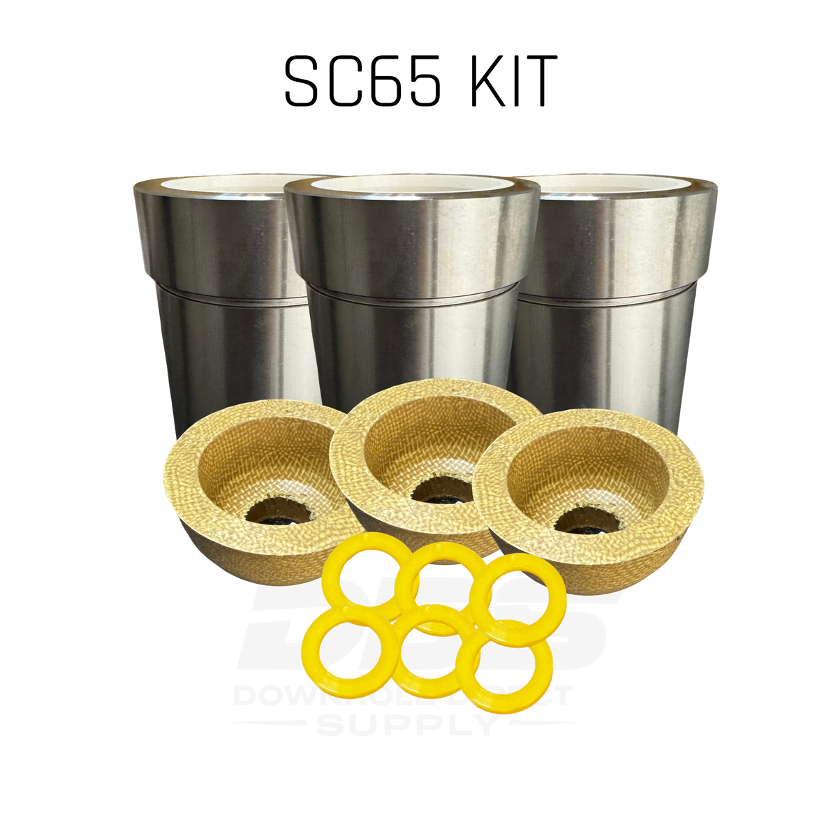 Aftermarket SC65 Fluid End Wear Parts Kit 3" - Fits Vermeer 36x50 & 40x55 (3 Cups, 3 Liners, 6 Valve Seals)